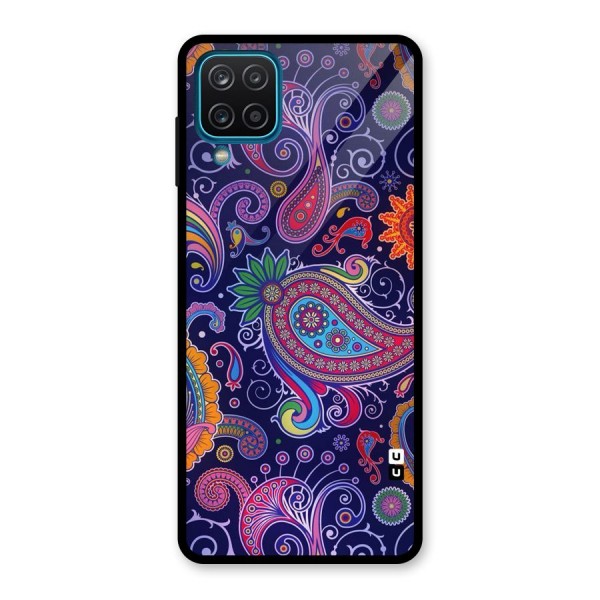 Mehendi Pattern Glass Back Case for Galaxy A12