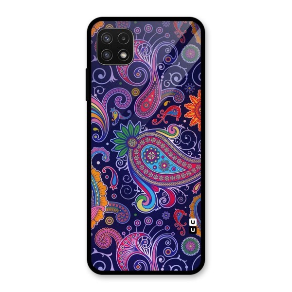 Mehendi Pattern Glass Back Case for Galaxy A22 5G