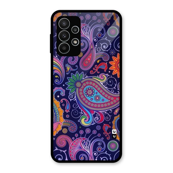 Mehendi Pattern Glass Back Case for Galaxy A23