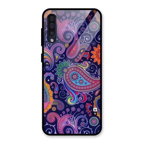 Mehendi Pattern Glass Back Case for Galaxy A50