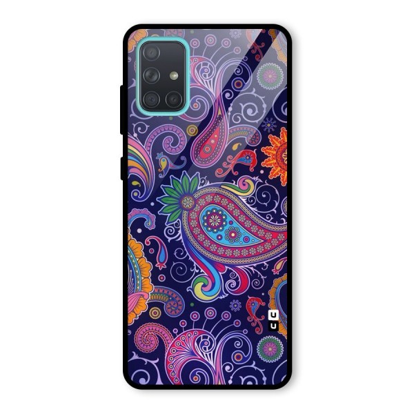 Mehendi Pattern Glass Back Case for Galaxy A71