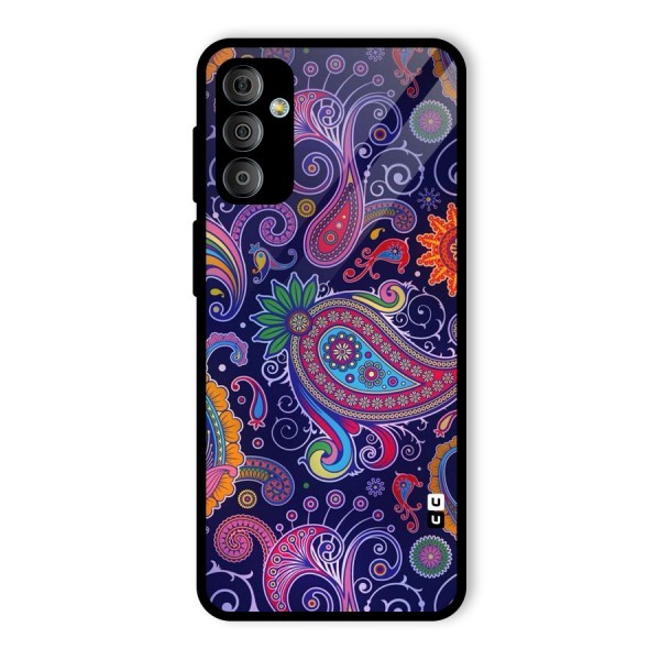 Mehendi Pattern Glass Back Case for Galaxy F23