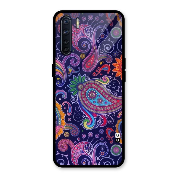 Mehendi Pattern Glass Back Case for Oppo F15