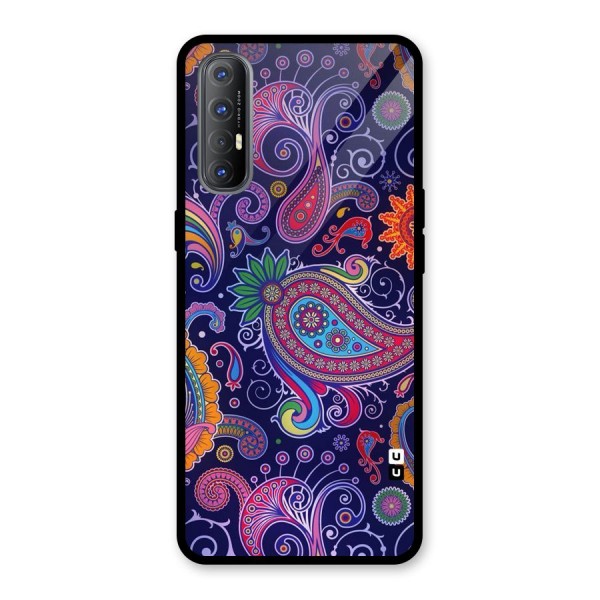 Mehendi Pattern Glass Back Case for Oppo Reno3 Pro