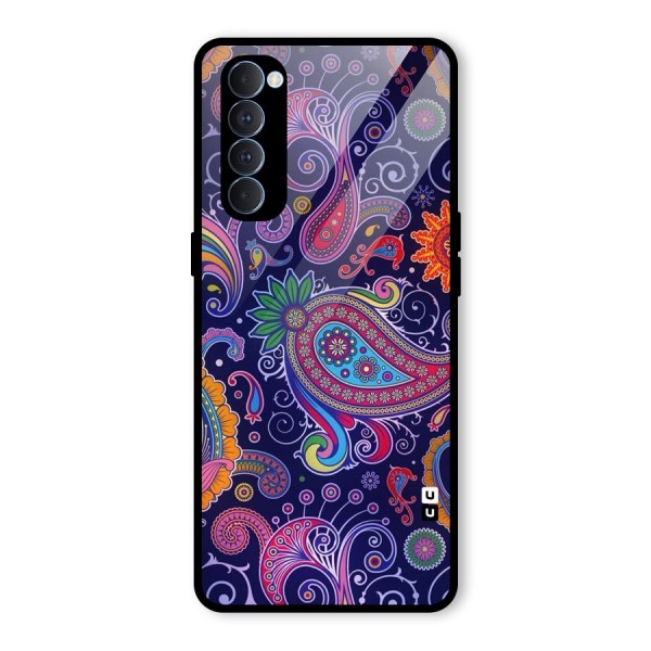 Mehendi Pattern Glass Back Case for Oppo Reno4 Pro