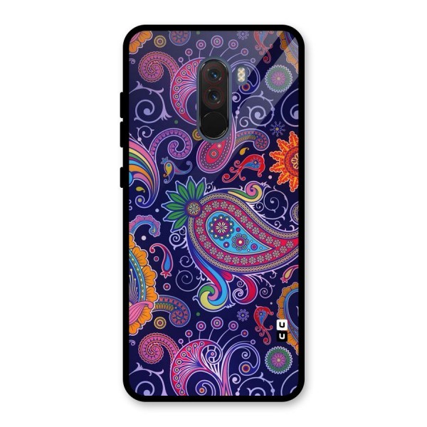 Mehendi Pattern Glass Back Case for Poco F1