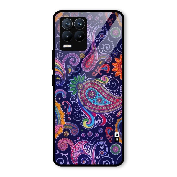 Mehendi Pattern Glass Back Case for Realme 8