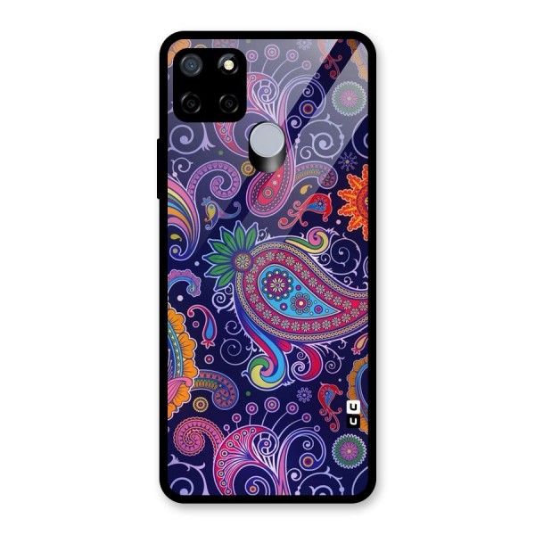 Mehendi Pattern Glass Back Case for Realme C15