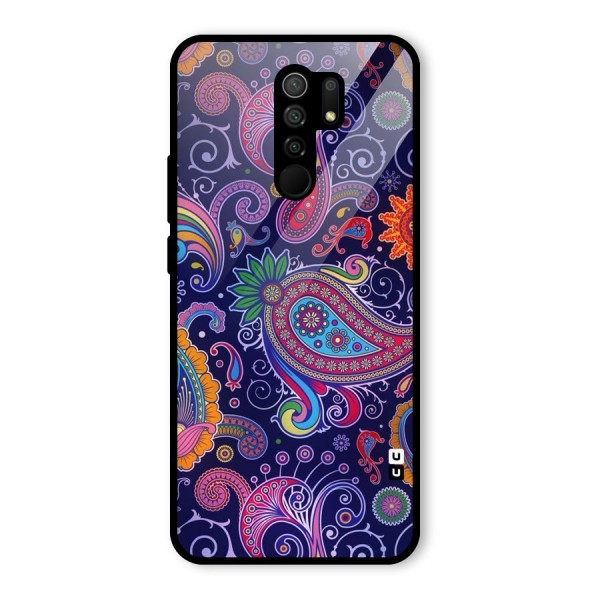 Mehendi Pattern Glass Back Case for Redmi 9 Prime