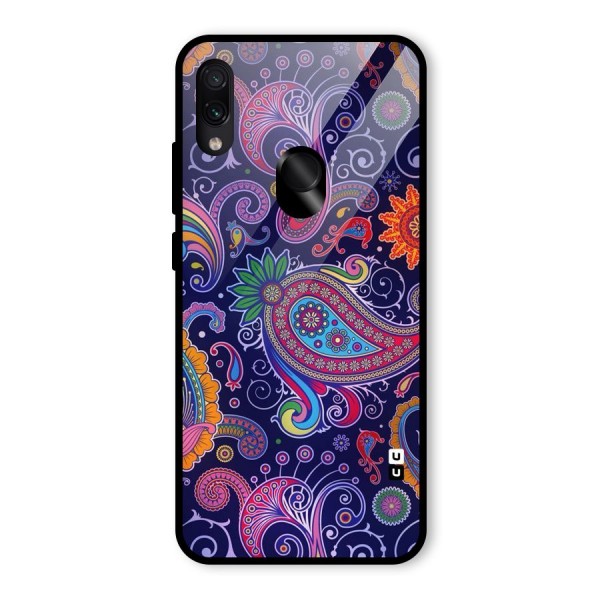 Mehendi Pattern Glass Back Case for Redmi Note 7