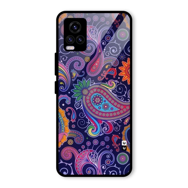 Mehendi Pattern Glass Back Case for Vivo V20