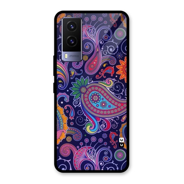 Mehendi Pattern Glass Back Case for Vivo V21e 5G