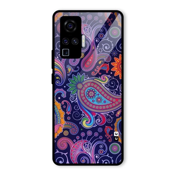 Mehendi Pattern Glass Back Case for Vivo X50 Pro