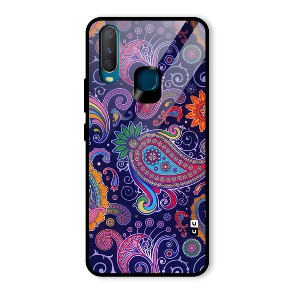 Mehendi Pattern Glass Back Case for Vivo Y12