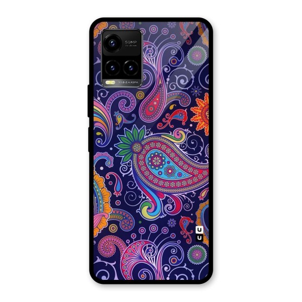 Mehendi Pattern Glass Back Case for Vivo Y21 2021