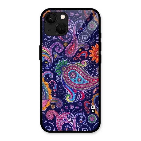 Mehendi Pattern Glass Back Case for iPhone 13