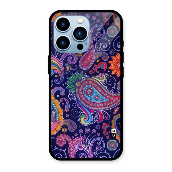 Mehendi Pattern Glass Back Case for iPhone 13 Pro