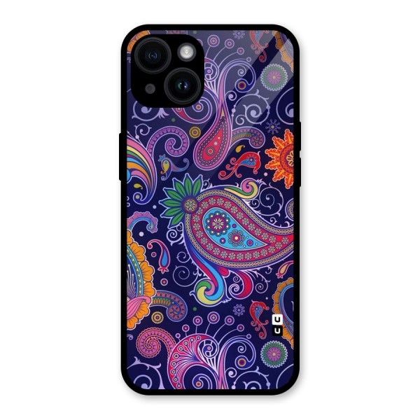 Mehendi Pattern Glass Back Case for iPhone 14