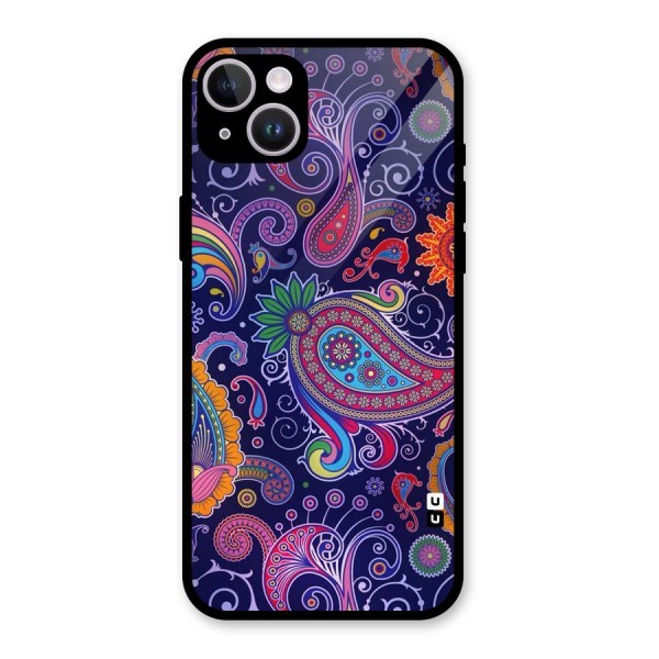 Mehendi Pattern Glass Back Case for iPhone 14 Plus