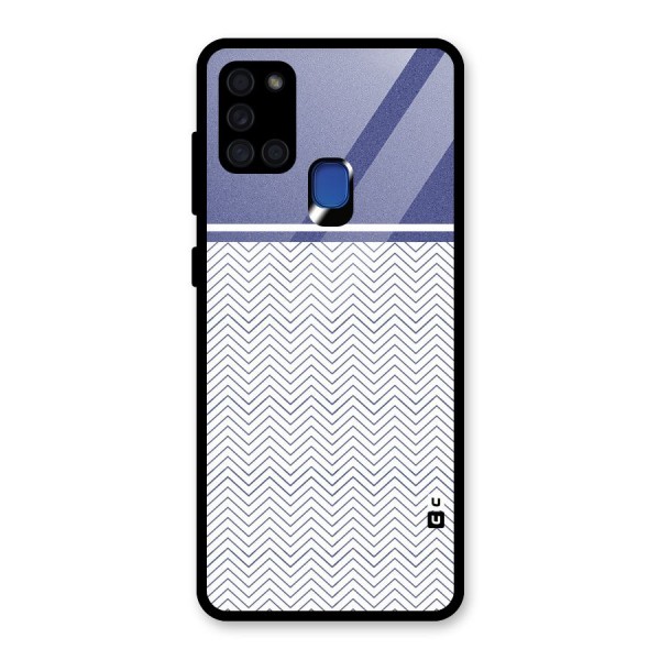 Melange Striped Pattern Glass Back Case for Galaxy A21s