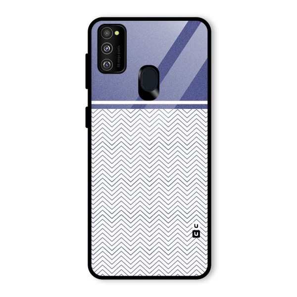 Melange Striped Pattern Glass Back Case for Galaxy M21