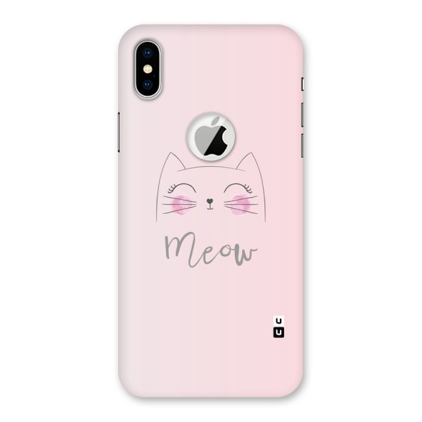 Meow Pink Back Case for iPhone XS Logo Cut