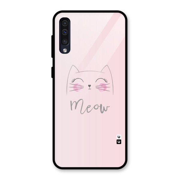 Meow Pink Glass Back Case for Galaxy A50s