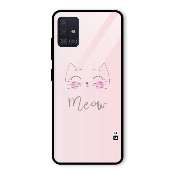 Meow Pink Glass Back Case for Galaxy A51