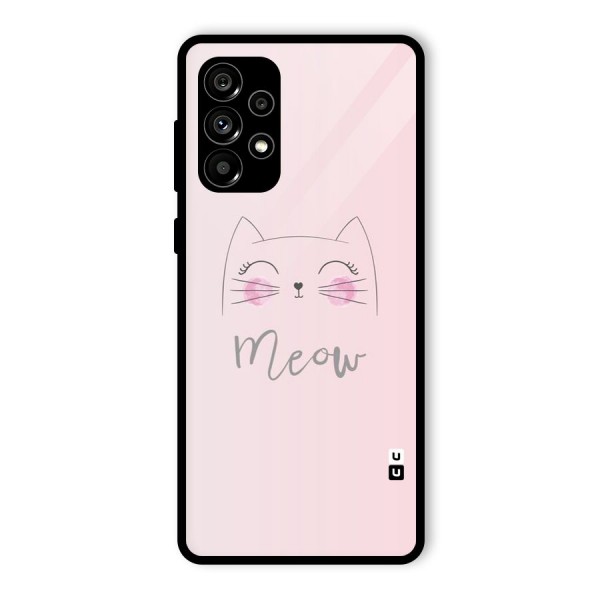 Meow Pink Glass Back Case for Galaxy A73 5G