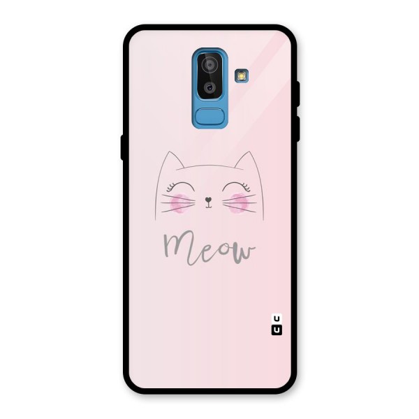 Meow Pink Glass Back Case for Galaxy J8