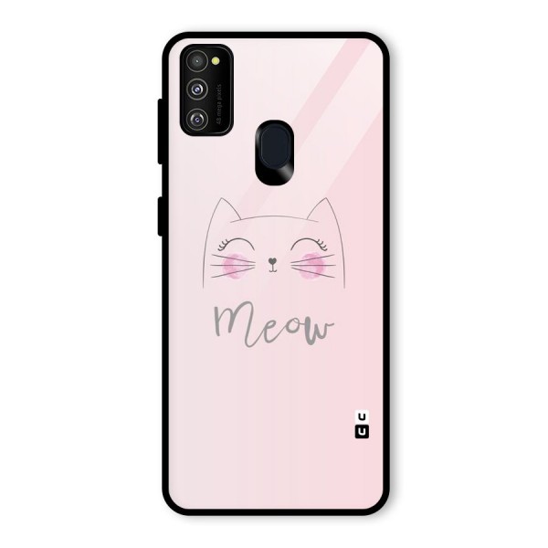 Meow Pink Glass Back Case for Galaxy M21