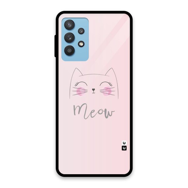 Meow Pink Glass Back Case for Galaxy M32 5G