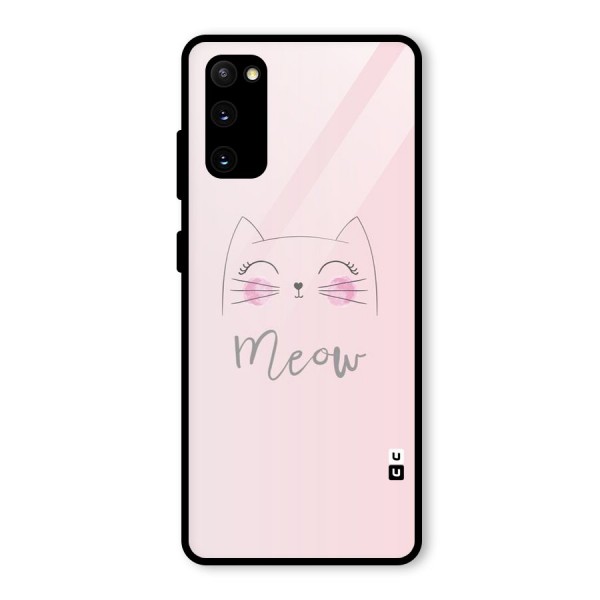 Meow Pink Glass Back Case for Galaxy S20 FE