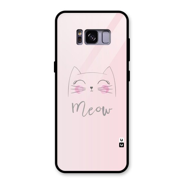 Meow Pink Glass Back Case for Galaxy S8