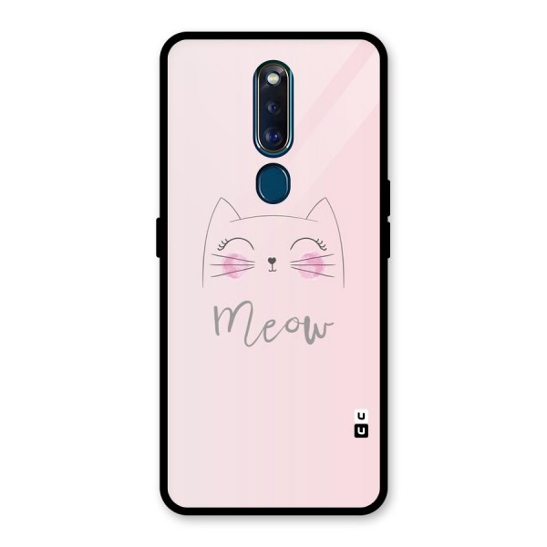 Meow Pink Glass Back Case for Oppo F11 Pro