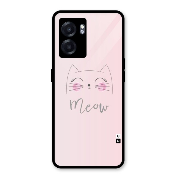 Meow Pink Glass Back Case for Oppo K10 (5G)