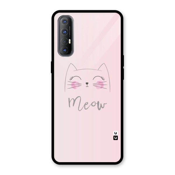 Meow Pink Glass Back Case for Oppo Reno3 Pro