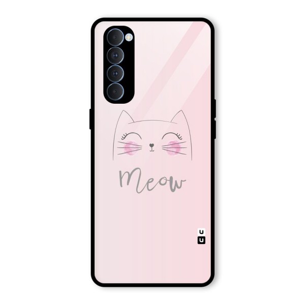 Meow Pink Glass Back Case for Oppo Reno4 Pro