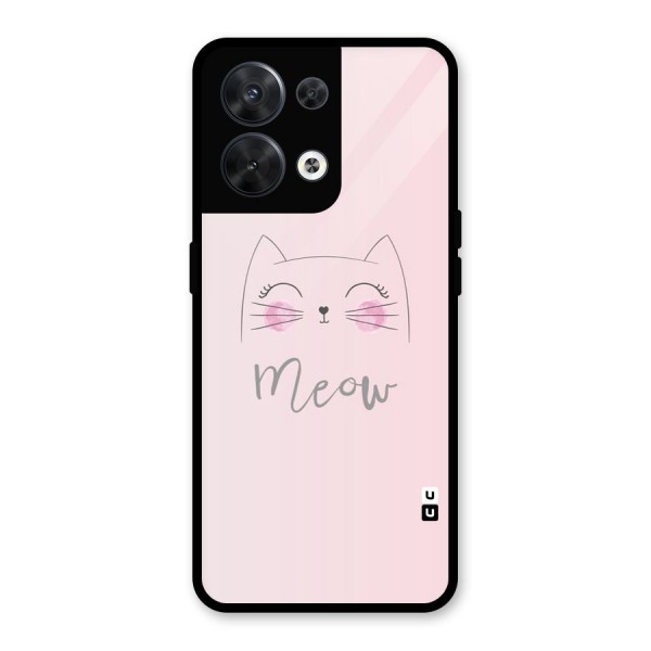 Meow Pink Glass Back Case for Oppo Reno8 5G