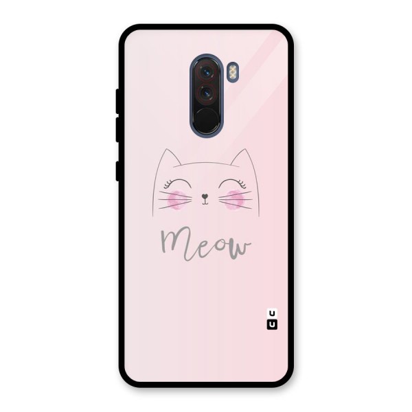 Meow Pink Glass Back Case for Poco F1