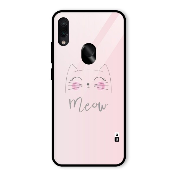 Meow Pink Glass Back Case for Redmi Note 7