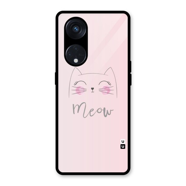 Meow Pink Glass Back Case for Reno8 T 5G