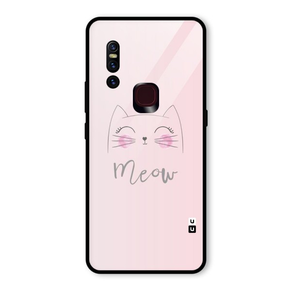 Meow Pink Glass Back Case for Vivo V15