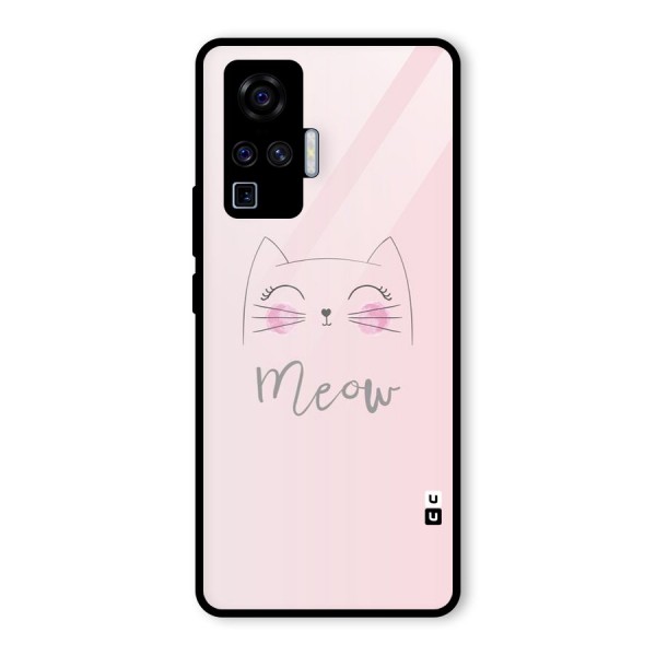 Meow Pink Glass Back Case for Vivo X50 Pro