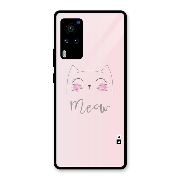 Meow Pink Glass Back Case for Vivo X60 Pro