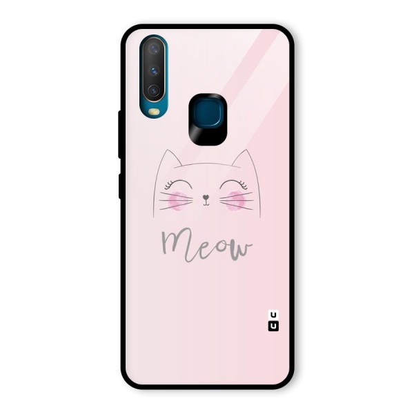 Meow Pink Glass Back Case for Vivo Y12