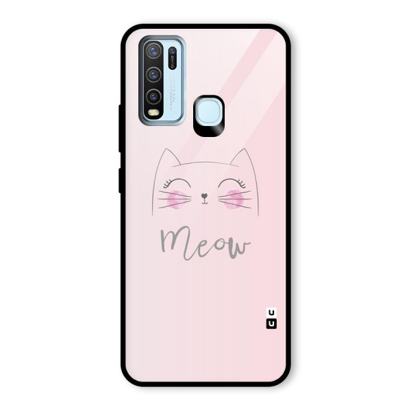 Meow Pink Glass Back Case for Vivo Y50