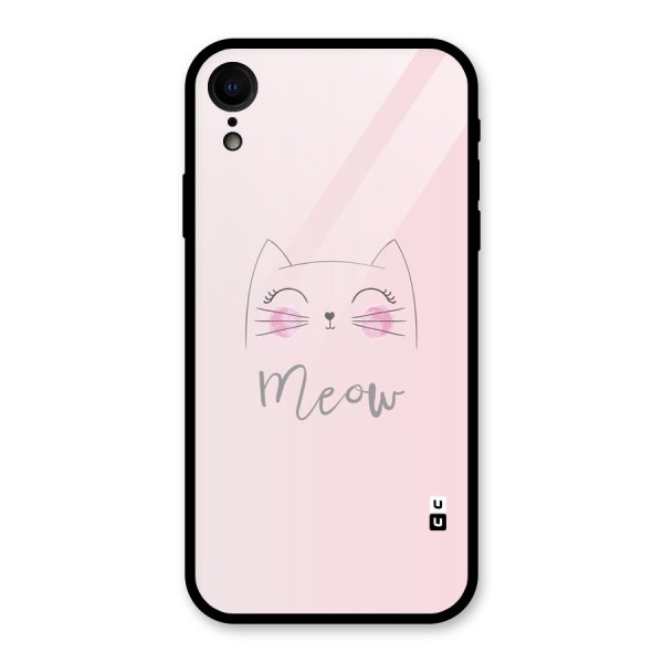 Meow Pink Glass Back Case for XR