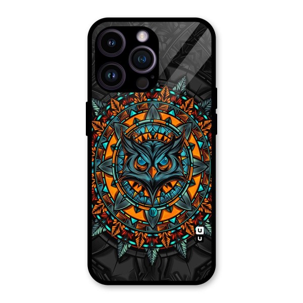 Mighty Owl Artwork Glass Back Case for iPhone 14 Pro Max