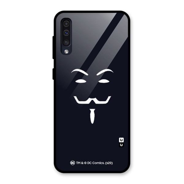 Minimal Anonymous Mask Glass Back Case for Galaxy A50s